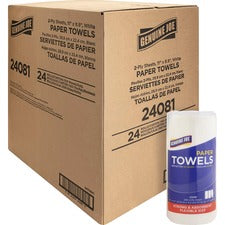 Genuine Joe Kitchen Roll Flexible Size Towels - 2 Ply - White - Flexible, Perforated, Absorbent, Soft - For Kitchen, Multipurpose, Breakroom - 24 / Carton