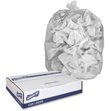 Genuine Joe High-Density Can Liners - Extra Large Size - 60 gal Capacity - 38" Width x 60" Length - 0.67 mil (17 Micron) Thickness - High Density - Clear - Resin - 200/Carton - 20 Per Roll - Office Waste, Industrial Trash