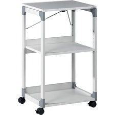 DURABLE System Overhead/Beamer Trolley - 3 x Shelf(ves) - 34.7" Height x 20" Width x 17" Depth - Metal, Plastic, Fiberglass, Resin, Steel - Gray