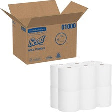 Essential High Capacity Hard Roll Towels For Business, Absorbency Pockets, 1-ply, 8" X 1,000 Ft, 1.5" Core, White,12 Rolls/ct