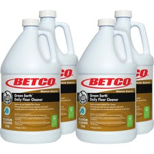 Green Earth Daily Floor Cleaner - Concentrate Liquid - 128 fl oz (4 quart) - 4 / Carton - Yellow