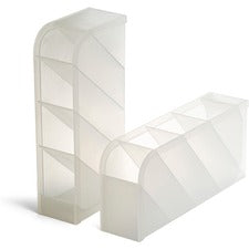 Officemate Pen Holder Desk Organizer - 8 Compartment(s) - 8" Height x 4" Width x 3.7" Depth - Desktop - Durable, Pen Holder - Translucent White - Plastic - 1 Pack