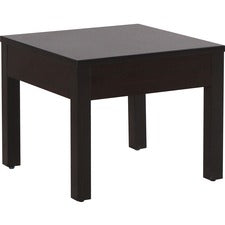 Lorell Occasional Corner Table - Square Top - Square Leg Base - 24" Table Top Length x 24" Table Top Width x 1" Table Top Thickness - 20" Height x 23.88" Width x 23.88" Depth - Assembly Required - Mahogany, Melamine