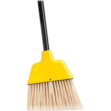 Genuine Joe GJO58562, Angle Broom, 1 Each, Yellow - Polyvinyl Chloride (PVC) Bristle - 47" Handle Length - 54.5" Overall Length - Plastic Handle - 1 Each - Yellow