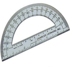 Open Center Protractor, Plastic, 6" Ruler Edge, Clear, Dozen