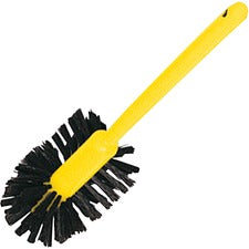 Rubbermaid Commercial 17" Handle Toilet Bowl Brush - 1.50" Synthetic Polypropylene Bristle - 17" Handle Length - 18.5" Overall Length - Plastic Handle - 1 Each - Brown, Yellow