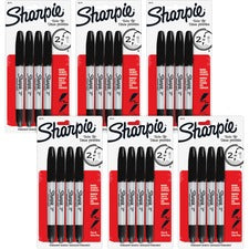 Sharpie Twin Tip Permanent Markers - Fine, Ultra Fine Marker Point - Black Alcohol Based Ink - 24 / Bag Sharpie Twin Tip Permanent Markers - Fine, Ultra Fine Marker Point - Black Alcohol Based Ink - 24 / Bag