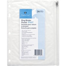 Business Source Punched Economy Binder Pocket - 10" Height x 8" Width - 7 x Holes - Ring Binder - Clear - Plastic - 1 Each