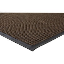 Genuine Joe Waterguard Floor Mat - Floor - 10 ft Length x 36" Width - Rectangle - Rubber - Brown