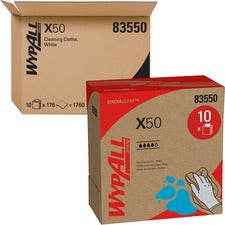 X50 Cloths, Pop-up Box, 12.5 X 9.1, White, 176/box, 10 Boxes/carton