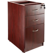 Lorell Essentials Hanging Fixed Pedestals - 15.5" x 21.9" x 28.5" - Box, File Drawer(s) - Single Pedestal - Finish: Mahogany, Laminate