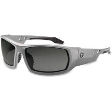 Ergodyne Odin Smoke Lens/Gray Frame Safety Glasses - Durable, Flexible, Non-slip, Scratch Resistant, Anti-fog, Perspiration Resistant, Comfortable - Ultraviolet Protection - 1 Each