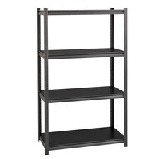 Lorell 3,200 lb Capacity Riveted Steel Shelving - 60" Height x 36" Width x 18" Depth - 30% Recycled - Black - Steel, Laminate - 1 Each