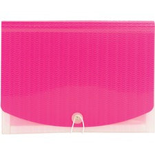 Smead Letter Expanding File - 8 1/2" x 11" - 12 Pocket(s) - 12 Divider(s) - Multi-colored, Pink, Clear - 1 Each