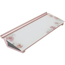 Quartet Floral Design Glass Dry-Erase Desktop Pad - 18" (1.5 ft) Width x 6" (0.5 ft) Height - Multi Glass Surface - Rectangle - Horizontal - Desktop - 1 Each
