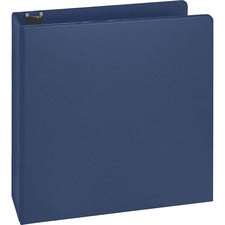 Business Source Basic Round Ring Binders - 2" Binder Capacity - Letter - 8 1/2" x 11" Sheet Size - Round Ring Fastener(s) - Vinyl - Dark Blue - 1.52 lb - 1 Each