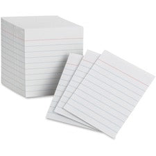 Oxford Red Margin Ruled Index Cards - Front Ruling Surface - Ruled