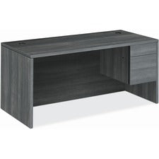 HON 10500 H10583R Pedestal Desk - 66" x 30" x 29.5" - 2 x Box, File Drawer(s)Right Side - Finish: Sterling Ash