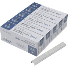 Business Source Chisel Point Standard Staples - 210 Per Strip - Standard - 1/4" Leg - 1/2" Crown - Holds 30 Sheet(s) - for Paper - Chisel Point - Silver - Galvanized Iron5 / Pack