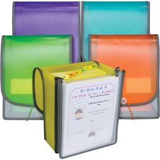 C-Line Letter Organizer Folder - 8 1/2" x 11" - 400 Sheet Capacity - 7 Front, Internal Pocket(s) - Assorted - 1 Each