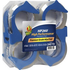 Duck HP260 High Performance Packaging Tape - 60 yd Length x 1.88" Width - 3.1 mil Thickness - Acrylic - 4 Pack - Crystal Clear