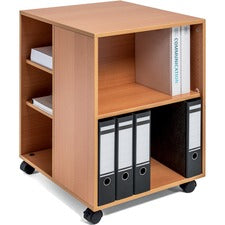 DURABLE Multifunction Trolley - 6 Shelf - 132 lb Capacity - 4 Casters - Wood - x 20.8" Width x 23.3" Depth x 29.4" Height - Beech - 1 Each