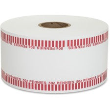 PAP-R Color-coded Coin Machine Wrappers - 1000 ft Length - 1900 Wrap(s)Total $0.50 in 50 Coins of 1� Denomination - 15 lb Basis Weight - Kraft - Red, White