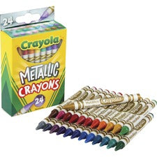 Crayola Metallic Crayons - 1.1" Length - Metallic - 24 / Pack