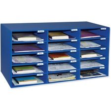 Classroom Keepers 15-Slot Mailbox - 15 Compartment(s) - Compartment Size 3" x 12.50" x 10" - 16.4" Height x 31.5" Width x 12.9" Depth - 70% Recycled - Blue - Cardboard - 1 Each