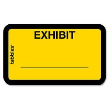 Tabbies Color-coded Legal Exhibit Labels - 1 5/8" x 1" Length - Yellow - 252 / Pack