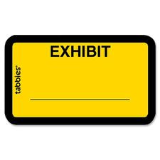 Tabbies Color-coded Legal Exhibit Labels - 1 5/8" x 1" Length - Yellow - 252 / Pack
