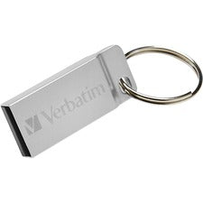 Verbatim 16GB Metal Executive USB Flash Drive - Silver - 16 GB - USB 2.0 - Silver - Lifetime Warranty - 1 Each - TAA Compliant