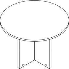 Lorell Prominence Round Laminate Conference Table - 29" x 42" , 1" Top, 0.1" Edge - Material: Particleboard, Thermofused Melamine (TFM) - Finish: Gray