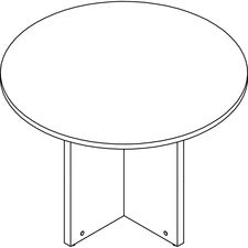 Lorell Prominence Round Laminate Conference Table - 29" x 42" , 1" Top, 0.1" Edge - Material: Particleboard, Thermofused Melamine (TFM) - Finish: Gray