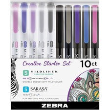 Zebra Creative Note Taking Set - Fine Pen Point - Fine Marker Point - Chisel, Bullet Marker Point Style - Assorted Gel-based Ink - 12 / Pack