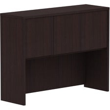 Lorell Espresso Laminate Desk - 48" x 15" x 36" - 3 Door(s) - Finish: Espresso Laminate