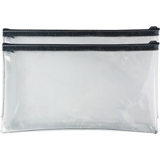 Sparco Wallet Bag - 6" Width x 11" Length - Clear - 2/Pack - Currency, Check, Paperwork