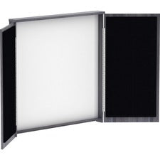 Lorell Dry-erase Whiteboard Presentation Cabinet - Hinged Door, Dry Erase Surface - 1 Each - 47.3" x 47.3" x 4.8"