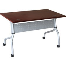 Lorell Mahogany Flip Top Training Table - Rectangle Top - Four Leg Base - 4 Legs x 23.60" Table Top Width x 48" Table Top Depth - 29.50" Height x 47.25" Width x 23.63" Depth - Assembly Required - Mahogany - Nylon