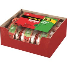 Scotch Tough Grip Moving Packaging Tape - 22.20 yd Length x 1.88" Width - Fiber - Dispenser Included - 6 / Pack - Clear