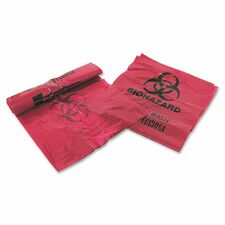 Medegen MHMS Infectious Waste Red Disposal Bags - 3 gal Capacity - 14" Width x 18.50" Length - 1.25 mil (32 Micron) Thickness - Red - 200/Box - Office Waste