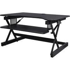 Lorell Adjustable Desk Riser Plus - 40 lb Load Capacity - 32" Width x 20.5" Depth - Desktop - Black