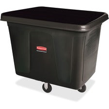 Rubbermaid Commercial 300-lb Capacity Cube Truck - 44.91 gal Capacity - Cube - Durable - 28.1" Height x 26" Width - Metal, High-density Polyethylene (HDPE) - Black - 1 Each