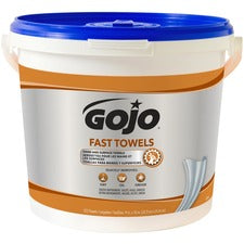 Gojo® Fast Towels Hand/Surface Cleaner - 9" x 10" - White - Non-irritating, Pre-moistened, Disposable - For Hand - 225 Per Canister - 1 Each