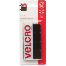 Velcro Brand Sticky-Back Fasteners, Removable Adhesive, 0.63 Dia, Black, 75/Pack (VEK90089)