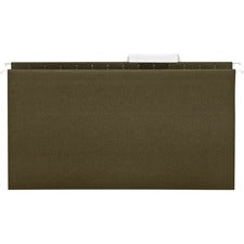 Business Source 1/3 Tab Cut Legal Recycled Hanging Folder - 8 1/2" x 14" - Poly - Green - 100% Recycled - 25 / Box