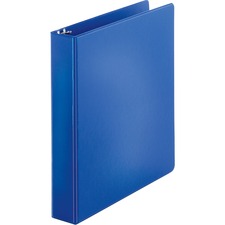 Business Source Basic Round Ring Binders - 1 1/2" Binder Capacity - Letter - 8 1/2" x 11" Sheet Size - 350 Sheet Capacity - 3 x Round Ring Fastener(s) - Polypropylene, Chipboard - Dark Blue - 1.02 lb - Sturdy - 1 Each