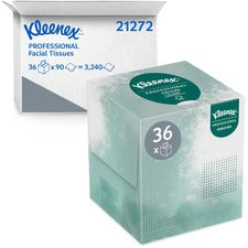 Kleenex Professional Naturals Boutique Facial Tissue Cube for Business - 8.30" x 7.80" - White - Fiber - Soft - For Restroom - 90 Per Box - 36 / Carton