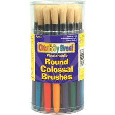 Creativity Street Wood Colossal Brushes - 30 Brush(es) - 6" Wood - Aluminum Ferrule