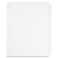 Cardinal Write 'N Erase Mylar Tab Dividers - 5 x Divider(s) - Write-on Tab(s) - 5 Tab(s)/Set - 9" Divider Width x 11" Divider Length - Letter - 8.50" Width x 11" Length - White Divider - White Mylar Tab(s) - 5 / Set